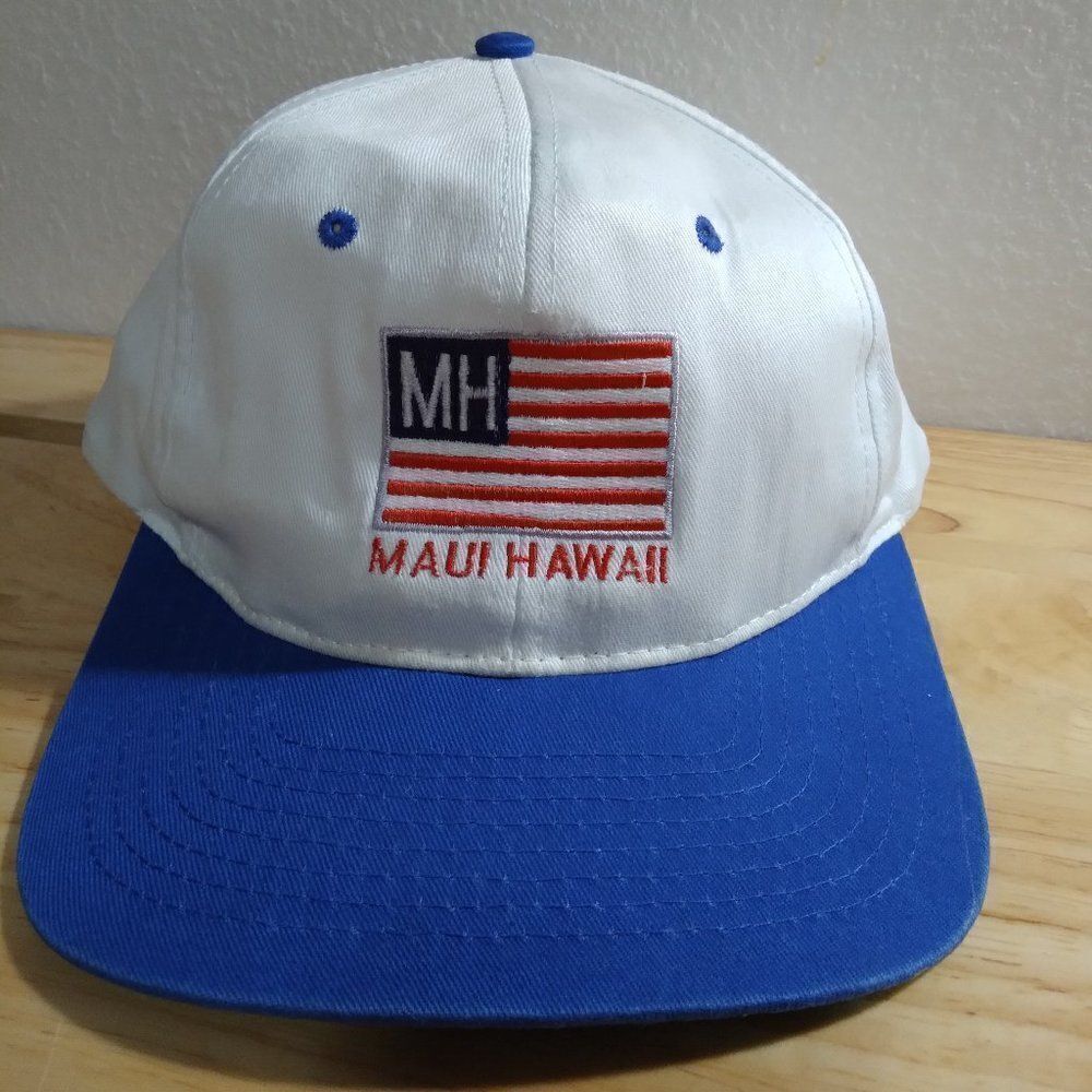 Vintage Maui Hawaii Flag Logo Snap Back Hat